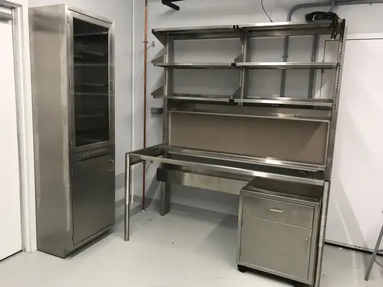 Stainless Steel Casework laboratory furniture installation by Lab Setup America