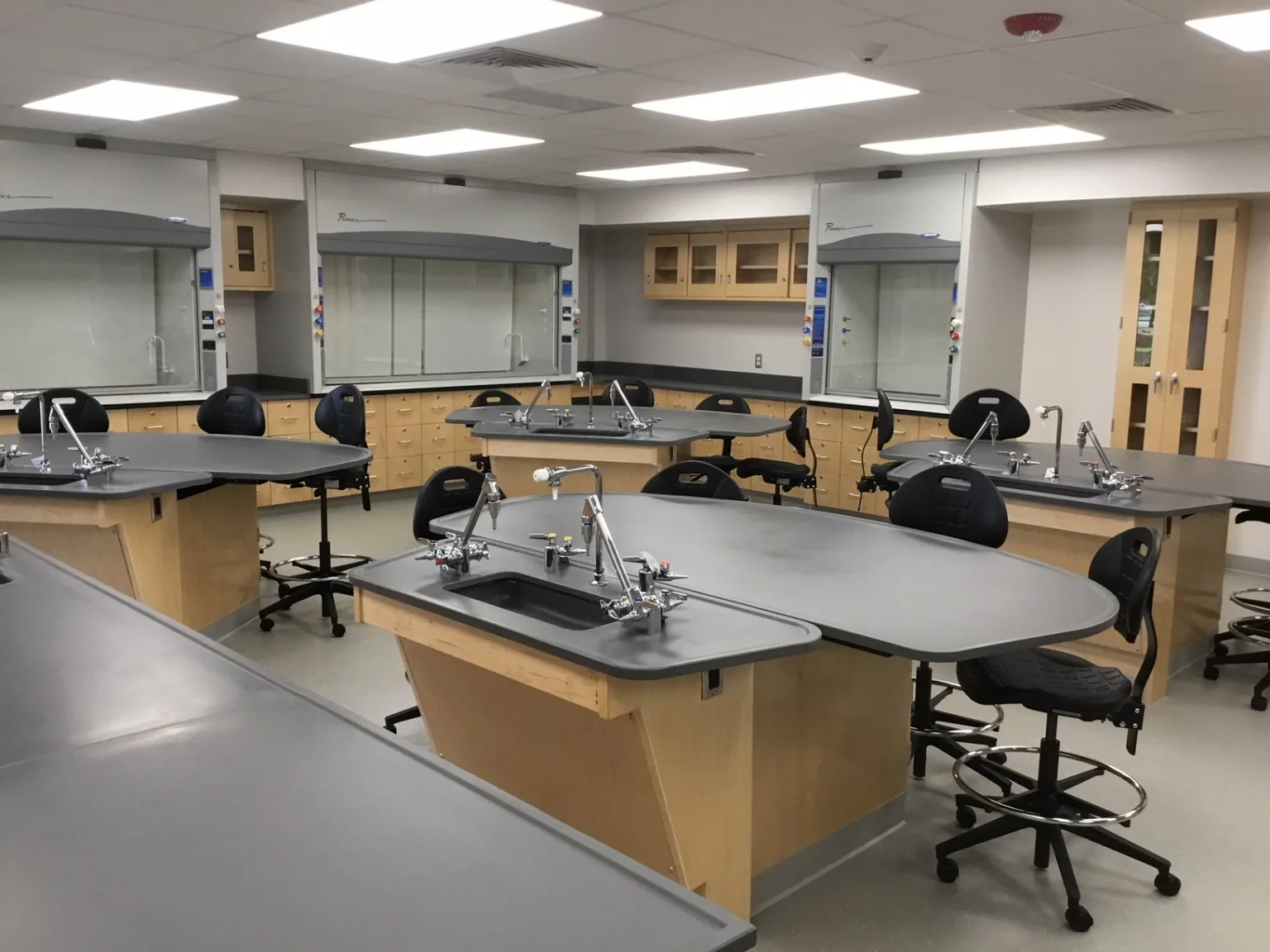 Wood and Plastic Laminate Casework laboratory furniture installation by Lab Setup America