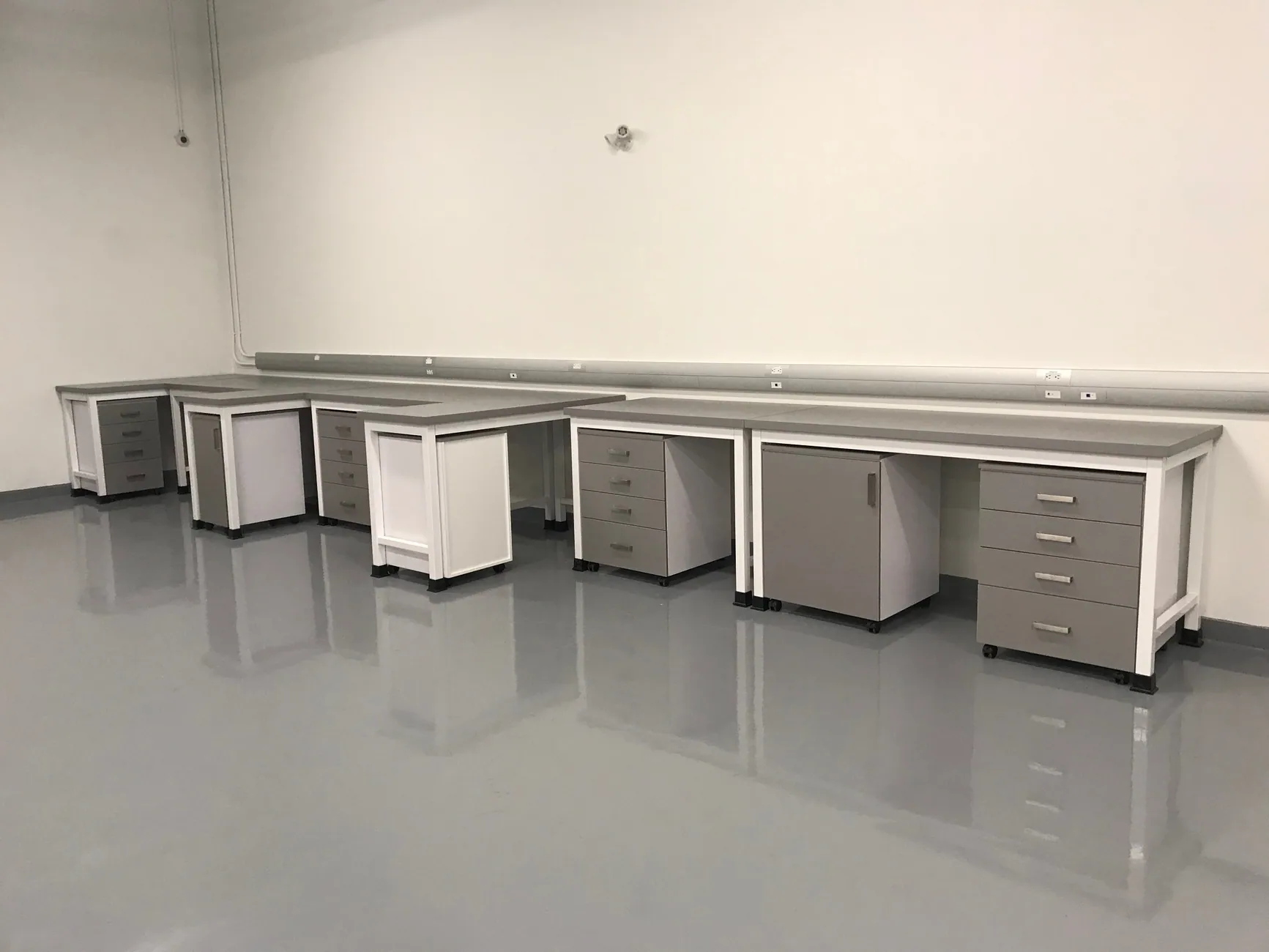 Wood and Plastic Laminate Casework laboratory furniture installation by Lab Setup America